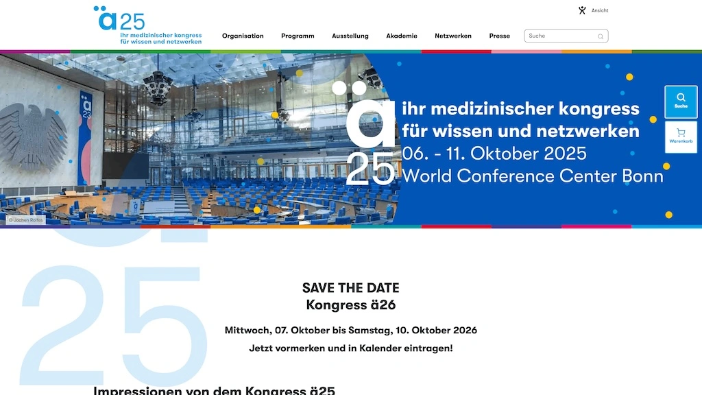 Screenshot of the Kongress ä24/25 homepage